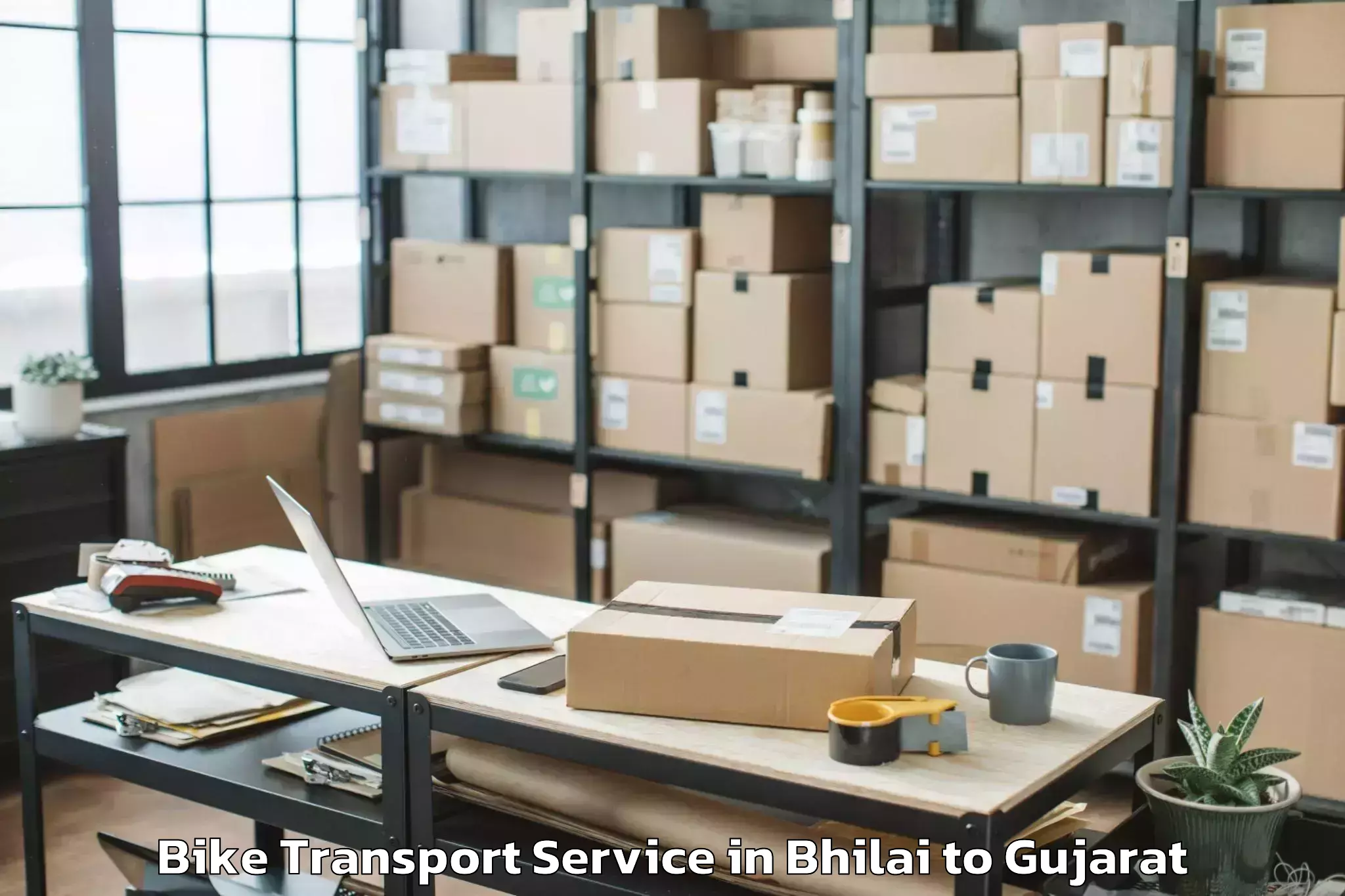 Professional Bhilai to Navrangpura Bike Transport